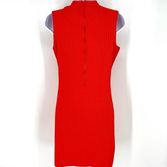 St. John by Marie Gray Vintage Orange Red Knit Sleeveless Back Zip Dress Size 4 - Picture 3 of 10